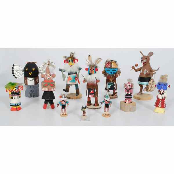 Appraisal: Collection of Hopi Miniature Katsina lot of sizes range from