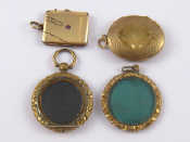 Appraisal: A mixed lot comprising four gilt metal lockets