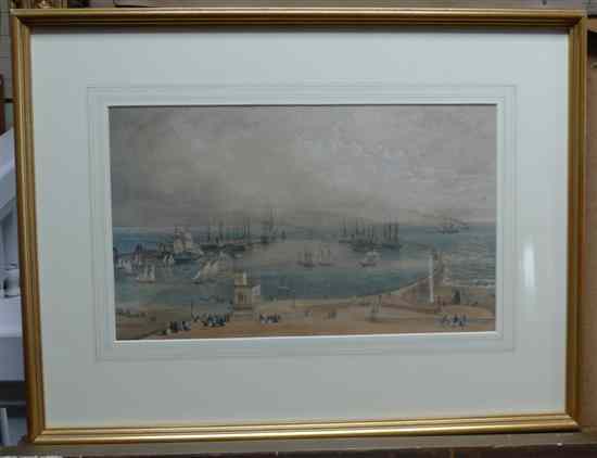 Appraisal: T Picken c coloured lithograph View of the Intended harbour