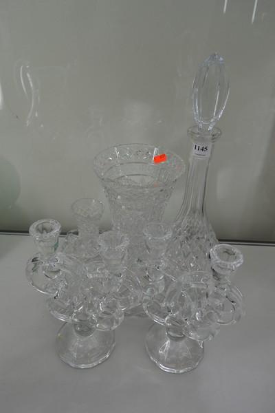 Appraisal: PART SHELF OF GLASS AND CRYSTAL WARE INCL A DECANTER