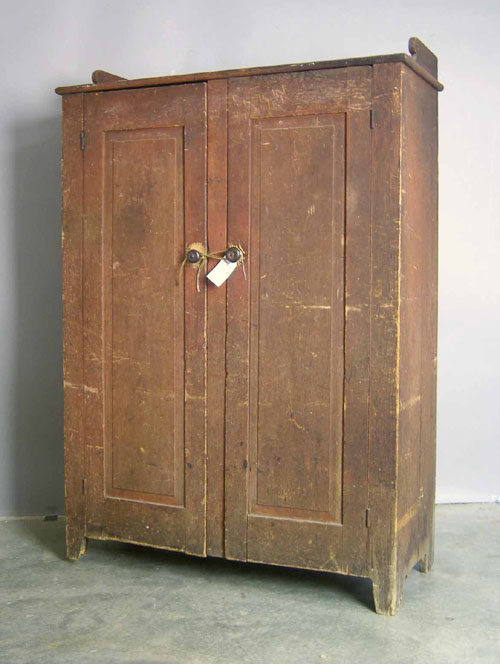 Appraisal: Red painted jelly cupboard th c h w