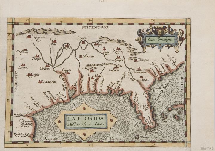 Appraisal: Abraham Ortelius Belgian - La Florida rare hand-detailed engraved map