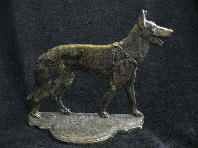 Appraisal: German Shepherd Cast Iron Figural Doorstop '' deco era excellent