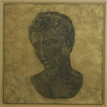 Appraisal: Jacques Charries th C Classical Portrait Bust Acrylic on canvas