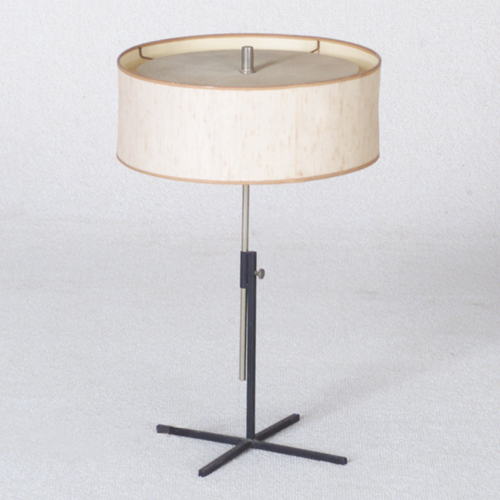 Appraisal: Desk lamp with two sockets drum shade with perforated metal