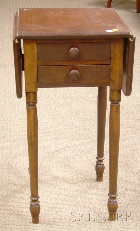 Appraisal: Maple Drop-leaf Two-Drawer Work Table