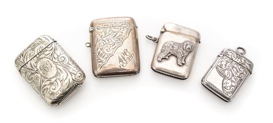 Appraisal: Sale Lot A Collection of Three English Silver Vesta Cases