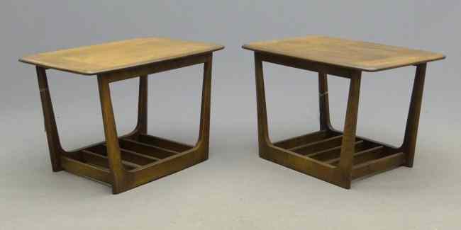 Appraisal: Pair Mid Century coffee tables Tops '' x '' ''