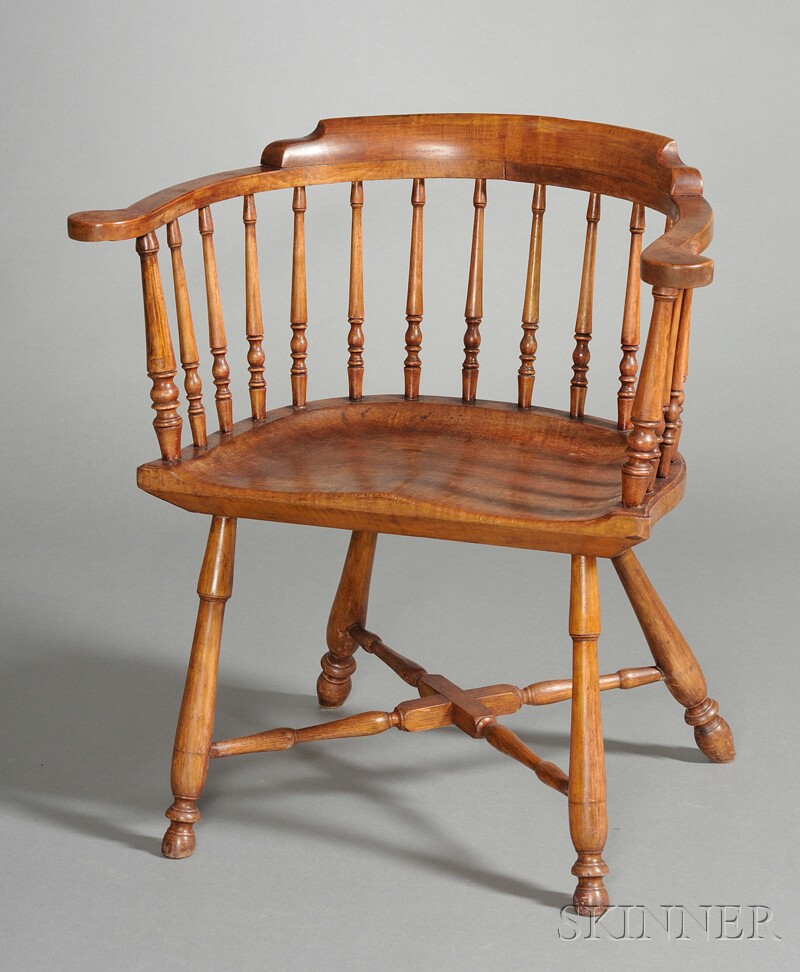 Appraisal: Low-back Windsor Armchair Newport Rhode Island c - with fine