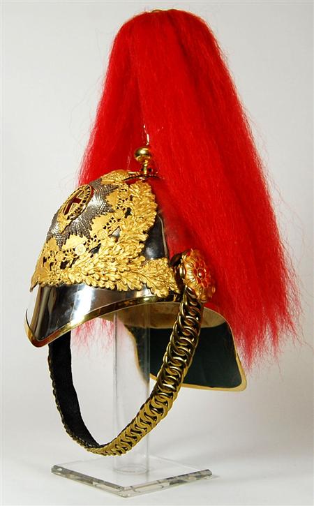 Appraisal: A Blues and Royals Officer's dress helmet the white metal