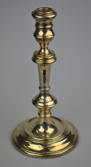 Appraisal: A weighted silver single baluster candlestick Williams Canyns London cm