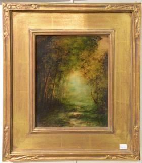 Appraisal: Marian Blakelock oil on canvas Forest Interior signed lower left