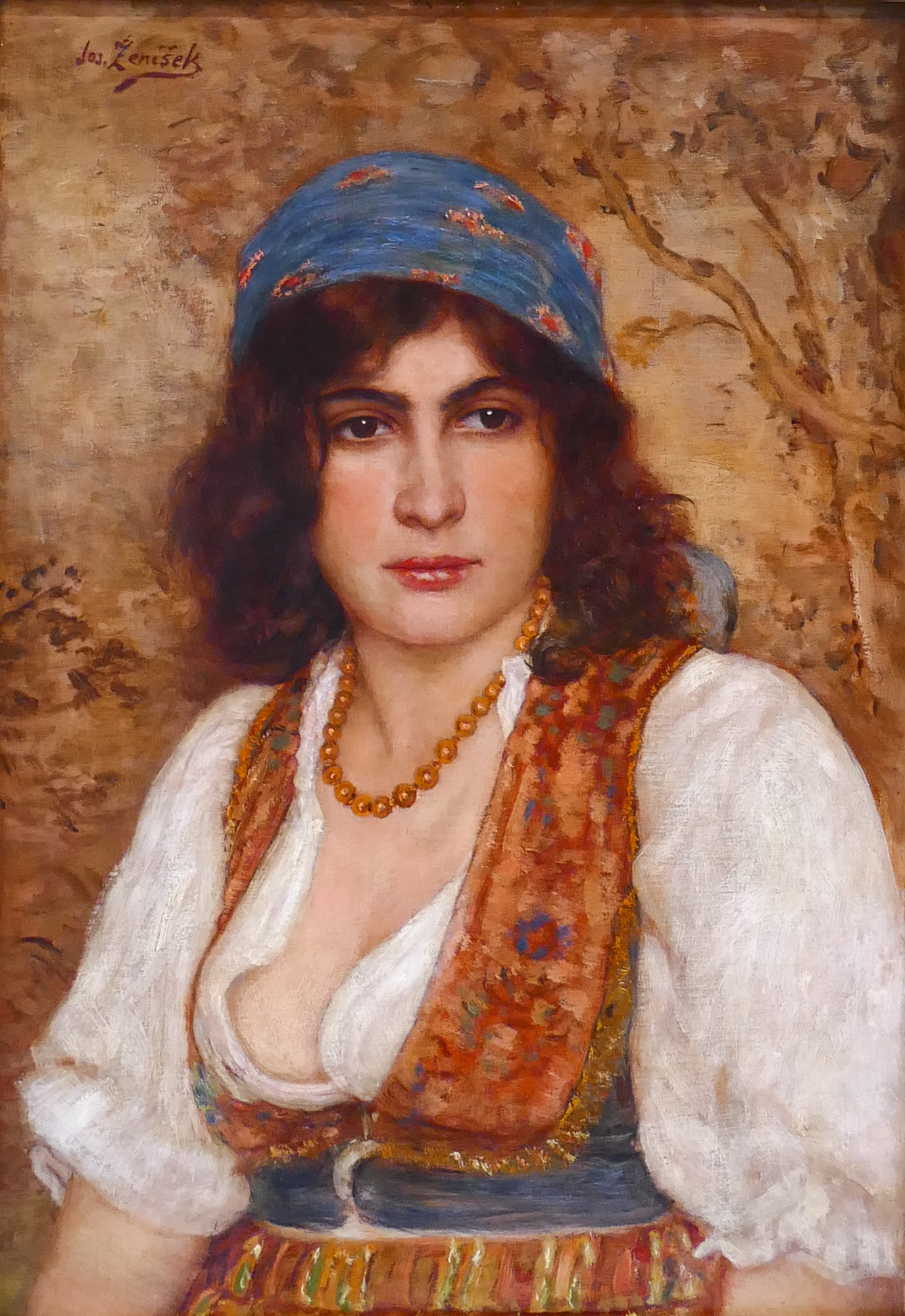 Appraisal: Josef Zenisek - Czech Republic 'Bohemian Woman' Oil on Canvas