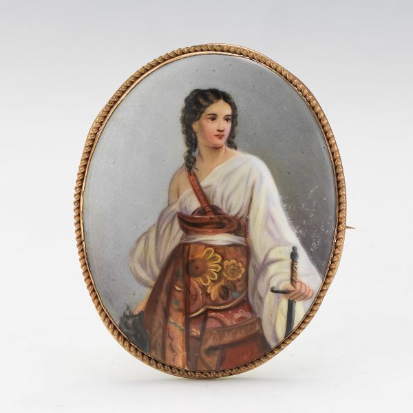 Appraisal: AFTER AUGUST HEINRICH RIEDEL GERMAN - x Oval porcelain plaque