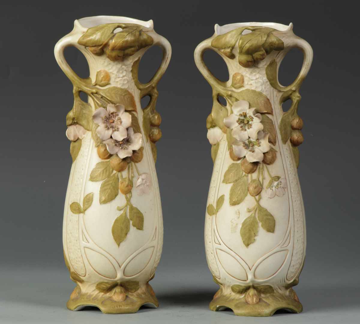 Appraisal: Pair of Royal Dux Vases Pair of Royal Dux Vases