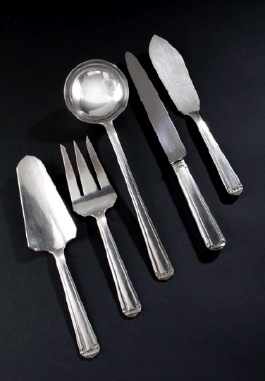 Appraisal: Fifty-Seven Pieces of Fine French Art Deco First Standard Silver