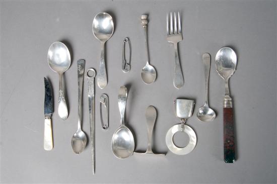 Appraisal: A Collection of English Silver and Silverplate Utensils Length of