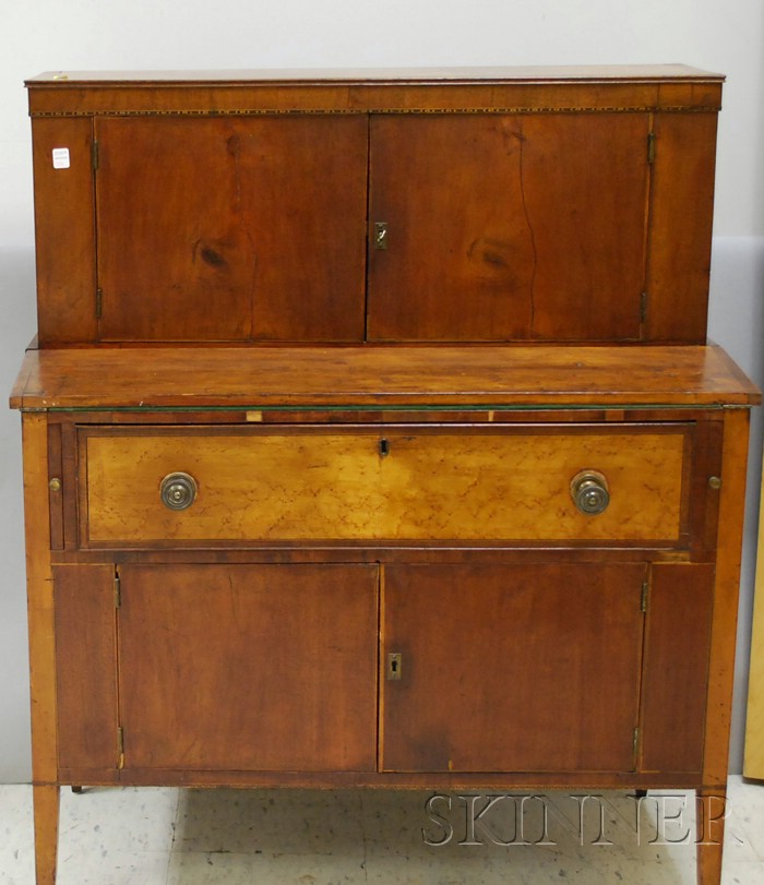 Appraisal: Federal Inlaid Mahogany and Bird's-eye Maple Veneer Writing Desk ht