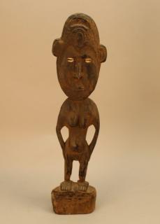 Appraisal: Antique African Carved Dan Figure With cowrie shell decorated eyes