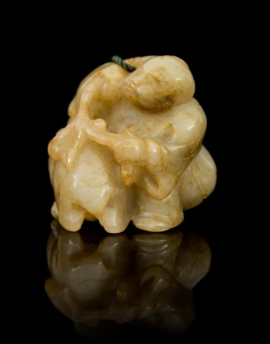 Appraisal: Sale Lot A Carved Jade Toggle of a light yellow