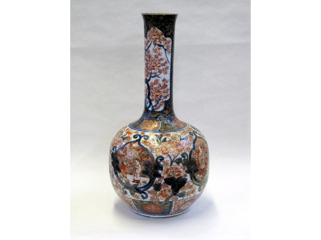 Appraisal: Oriental bottle vase profusely decorated in the Imari palette with