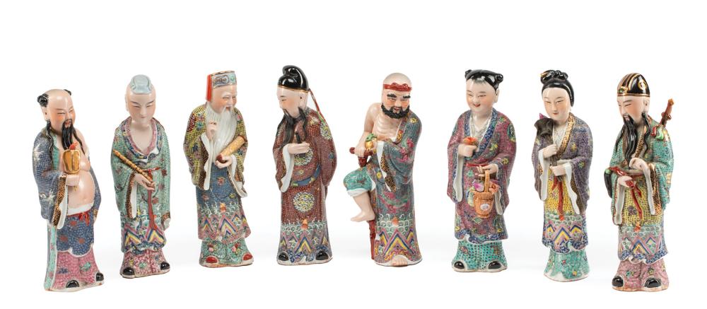 Appraisal: Eight Chinese Famille Rose Porcelain Figures of the Eight Immortals