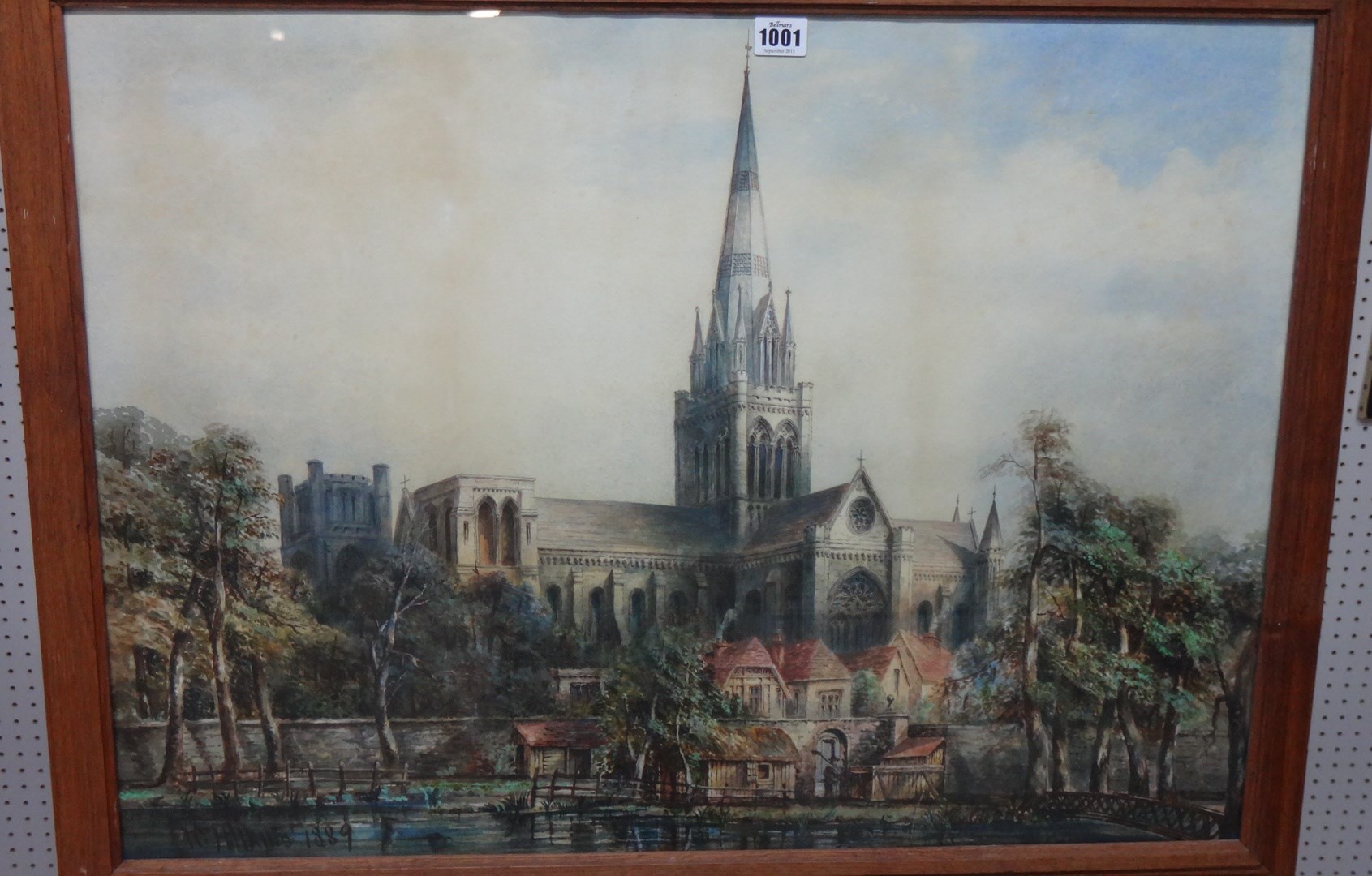 Appraisal: W H Wallis th century Chichester Cathedral watercolour signed and