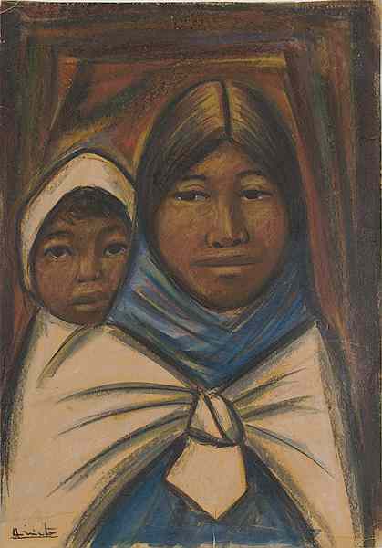 Appraisal: Mother and Child by Amato Watercolor Amato unknown origin th