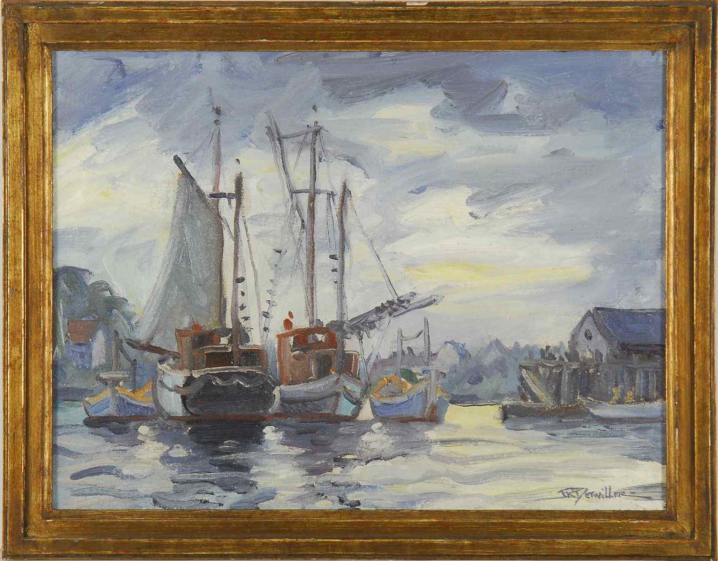 Appraisal: FREDERICK KNECHT DETWILLERAmerican - New Harbor Me Aug '' Signed