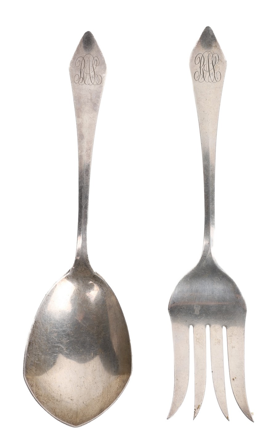 Appraisal: JE Caldwell sterling silver serving spoon meat fork -letter monogram