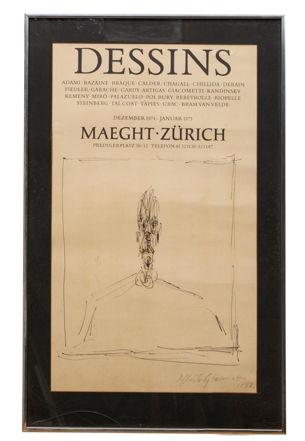 Appraisal: Galerie Maeght Dessins Exhibition Poster Dessins Maeght - Zurich Dezember