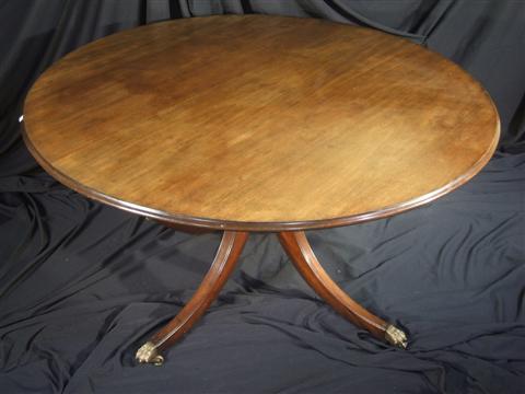 Appraisal: REGENCY STYLE MAHOGANY ROUND CENTER TABLE The later molded top