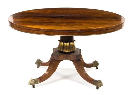 Appraisal: Sale Lot A Regency Brass Banded Rosewood Center Table first