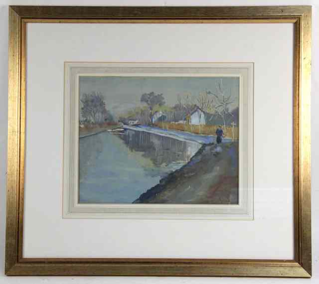 Appraisal: Ellis Silas River Scene signed watercolour cm x cm x