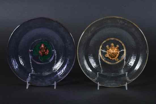 Appraisal: GEORGE BUCQUET American b Frog and Turtle Bowls Cast hot