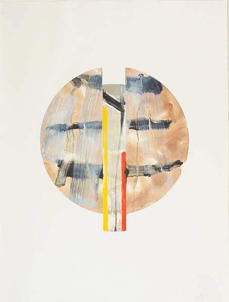 Appraisal: Ron Janowich American born Untitled Abstract Composition with Circle n