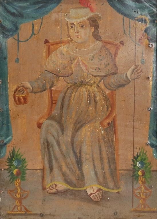 Appraisal: Mexican retablo of Santo Nino de Atocha Holy Child of