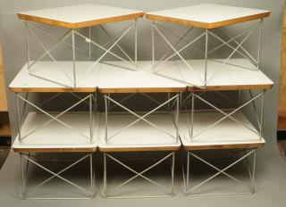 Appraisal: CHARLES EAMES Wire Frame Tables LTR Model Whit CHARLES EAMES