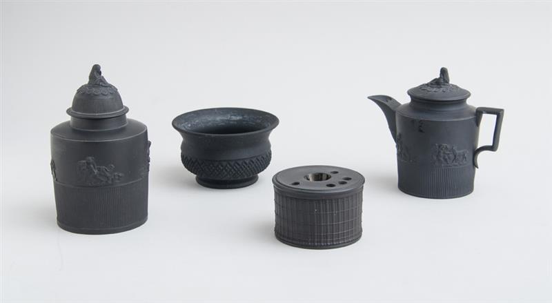 Appraisal: BLACK BASALT POTTERY SMALL TEAPOT AND COVER A MATCHING TEA