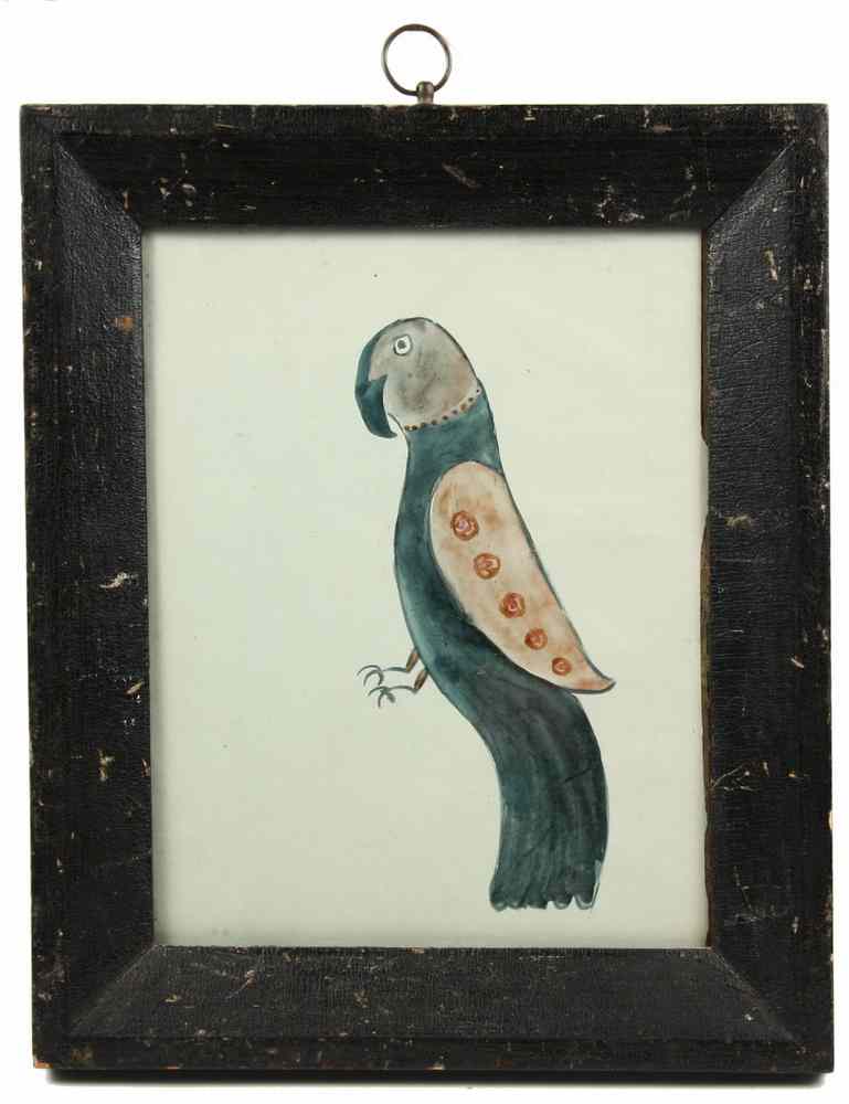 Appraisal: PRIMITIVE W C - Portrait of a Parrot by Wayne