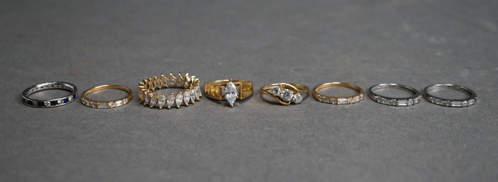 Appraisal: Five -Karat Yellow-Gold Three -Karat White Gold and Cubic Zirconia