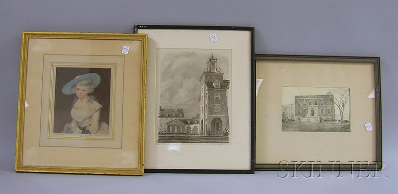 Appraisal: Three Framed Prints depicting Harvard University Dental School a Gerald