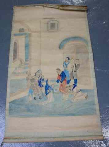 Appraisal: Unusual Chinese Watercolor Scroll From an Armonk NY home Dimensions