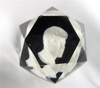 Appraisal: Baccarat commemorative JFK sulphide paperweightlimited to pieces