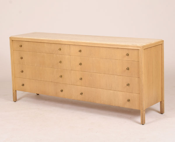 Appraisal: Gregori furniture modern drawer dresser designed by Gerry Zanck travertine