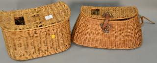 Appraisal: Two wicker fishing creels baskets for trout or salmon lg