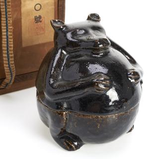 Appraisal: Raku earthenware censer by Kichizaemon VII Raku earthenware censer by