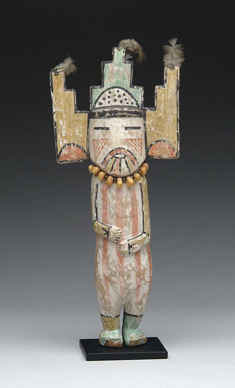 Appraisal: HOPI KACHINA DOLL Painted figure with fancy headdress wearing corn