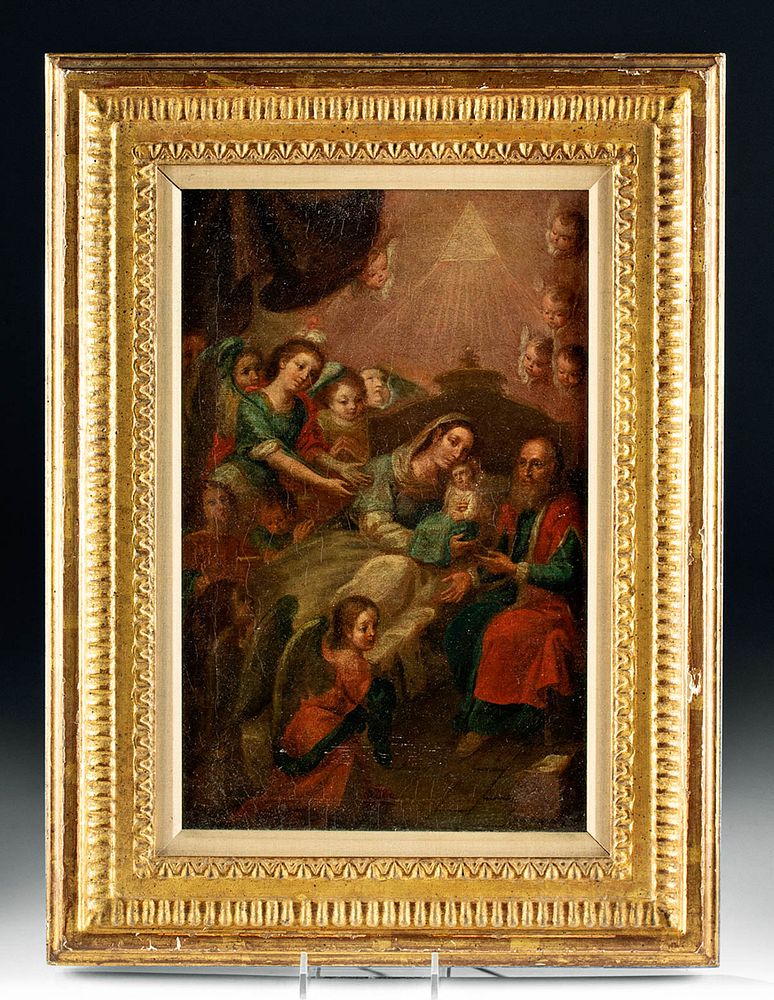 Appraisal: th C Italian Oil Painting - Virgin Child Angels Europe