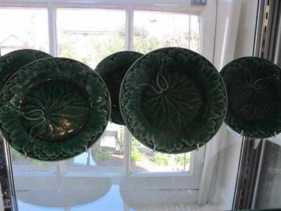 Appraisal: SET OF FIVE VICTORIAN WEDGWOOD MAJOLICA LEAF PLATES